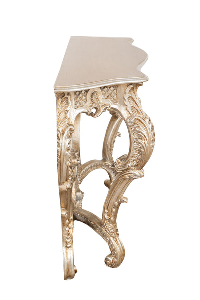 Biscottini CONSOLLE IN LEGNO FINITURA FOGLIA ARGENTO ANTICATO MADE IN ITALY dimensioni