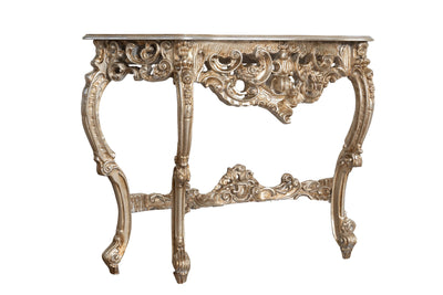 Biscottini CONSOLLE IN LEGNO FINITURA FOGLIA ARGENTO ANTICATO MADE IN ITALY dimensioni