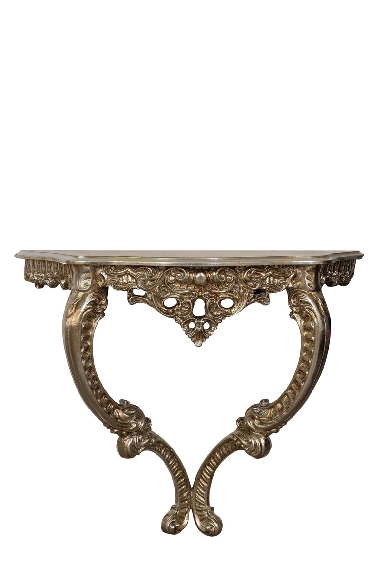 Biscottini CONSOLLE IN LEGNO FINITURA FOGLIA ARGENTO ANTICATO MADE IN ITALY dimensioni