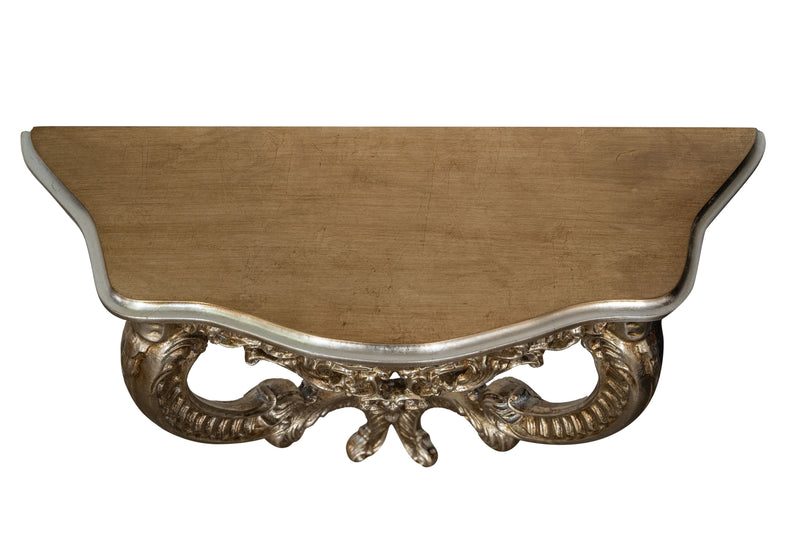 Biscottini CONSOLLE IN LEGNO FINITURA FOGLIA ARGENTO ANTICATO MADE IN ITALY dimensioni