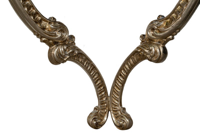 Biscottini CONSOLLE IN LEGNO FINITURA FOGLIA ARGENTO ANTICATO MADE IN ITALY dimensioni