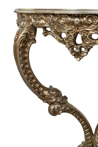 Biscottini CONSOLLE IN LEGNO FINITURA FOGLIA ARGENTO ANTICATO MADE IN ITALY dimensioni