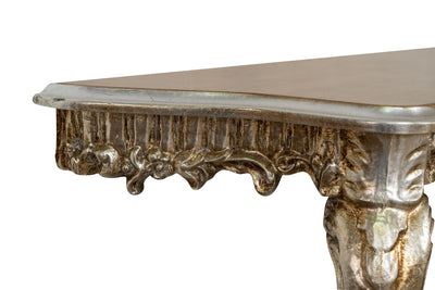 Biscottini CONSOLLE IN LEGNO FINITURA FOGLIA ARGENTO ANTICATO MADE IN ITALY dimensioni