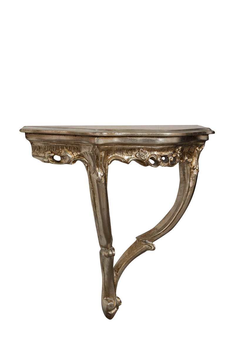 Biscottini CONSOLLE IN LEGNO FINITURA FOGLIA ARGENTO ANTICATO MADE IN ITALY dimensioni