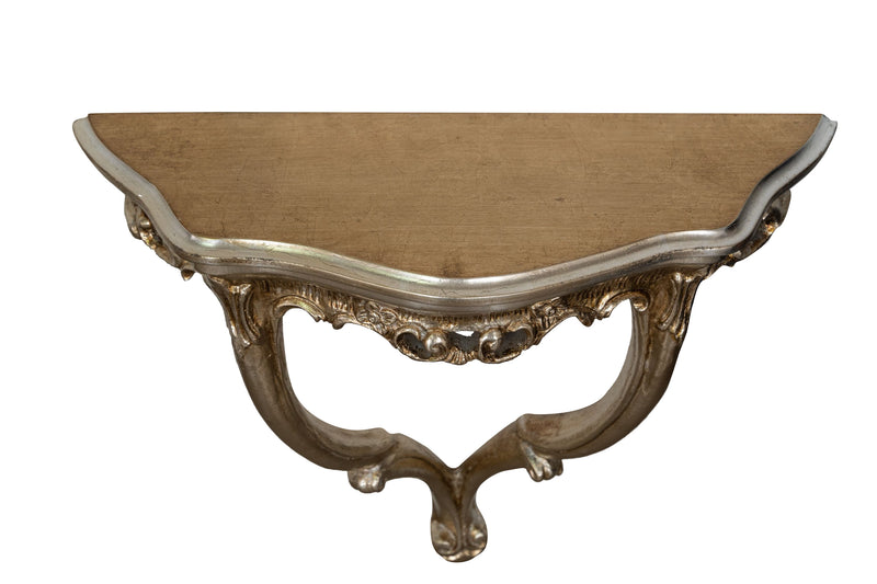 Biscottini CONSOLLE IN LEGNO FINITURA FOGLIA ARGENTO ANTICATO MADE IN ITALY dimensioni