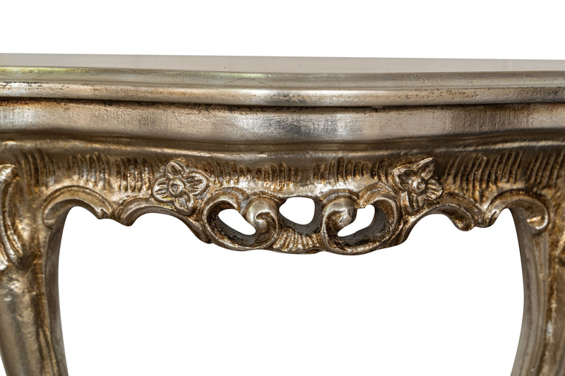 Biscottini CONSOLLE IN LEGNO FINITURA FOGLIA ARGENTO ANTICATO MADE IN ITALY dimensioni