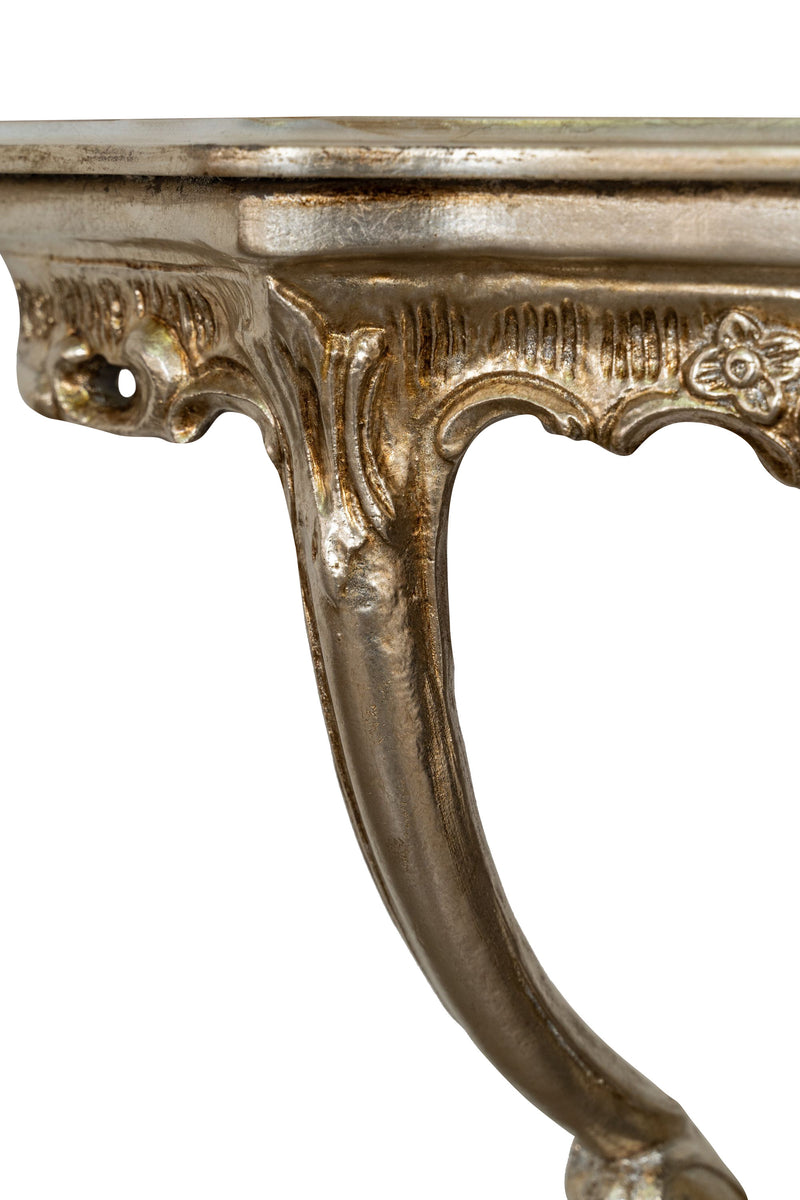 Biscottini CONSOLLE IN LEGNO FINITURA FOGLIA ARGENTO ANTICATO MADE IN ITALY dimensioni