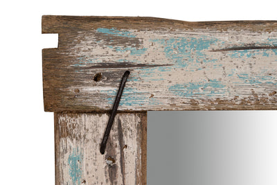 Biscottini Specchio da parete in legno massello L48xPR3xH59 cm effetto antico dipinto