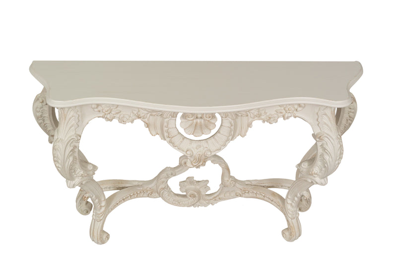 Biscottini CONSOLLE IN LEGNO FINITURA BIANCA ANTICATA MADE IN ITALY dimensioni lunghezza