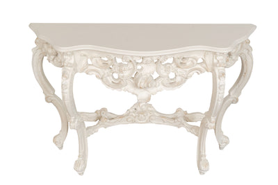 Biscottini CONSOLLE IN LEGNO FINITURA BIANCA ANTICATA MADE IN ITALY dimensioni lunghezza