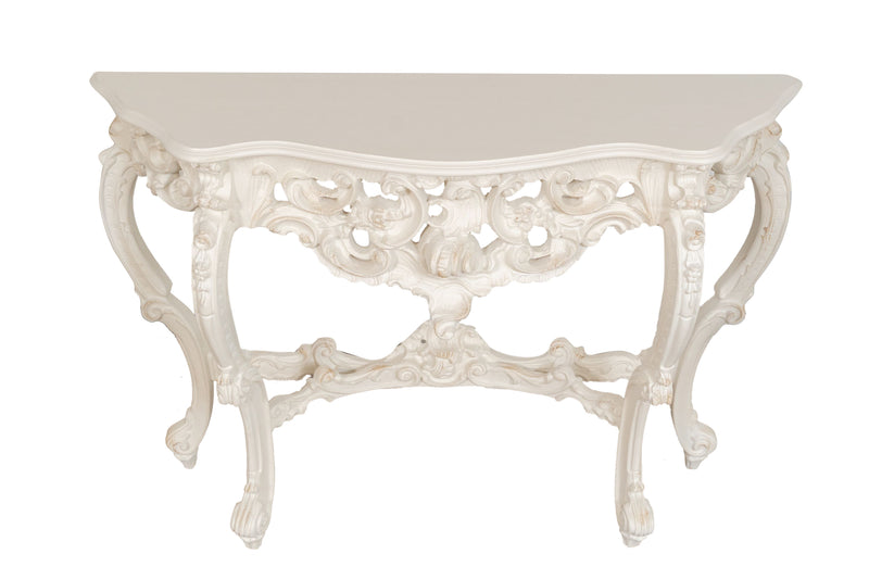 Biscottini CONSOLLE IN LEGNO FINITURA BIANCA ANTICATA MADE IN ITALY dimensioni lunghezza