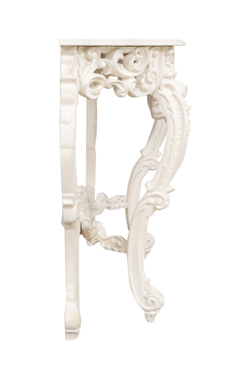 Biscottini CONSOLLE IN LEGNO FINITURA BIANCA ANTICATA MADE IN ITALY dimensioni lunghezza