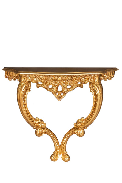 Biscottini CONSOLLE IN LEGNO FINITURA FOGLIA ORO ANTICATO MADE IN ITALY dimensioni