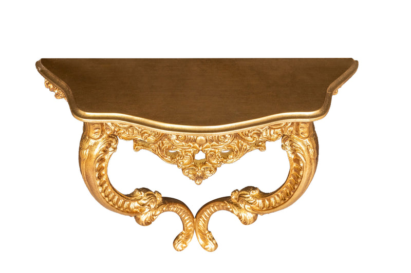 Biscottini CONSOLLE IN LEGNO FINITURA FOGLIA ORO ANTICATO MADE IN ITALY dimensioni