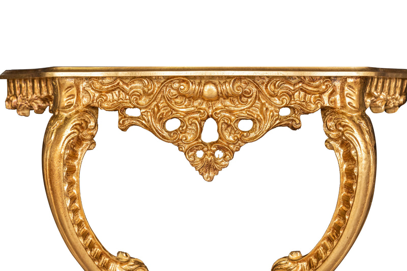 Biscottini CONSOLLE IN LEGNO FINITURA FOGLIA ORO ANTICATO MADE IN ITALY dimensioni