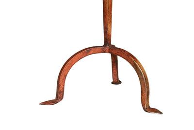 Biscottini Candeliere piantana in ferro battuto lavorato a mano finitura rosso anticato L48XPR48XH95 cm