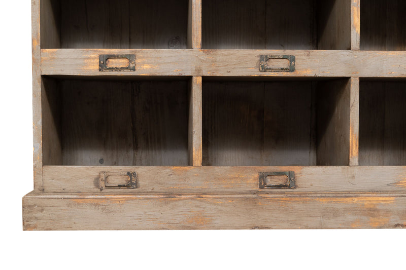 Biscottini Vetrina libreria in legno massello di rovere L154xPR33xH105 cm Imponente