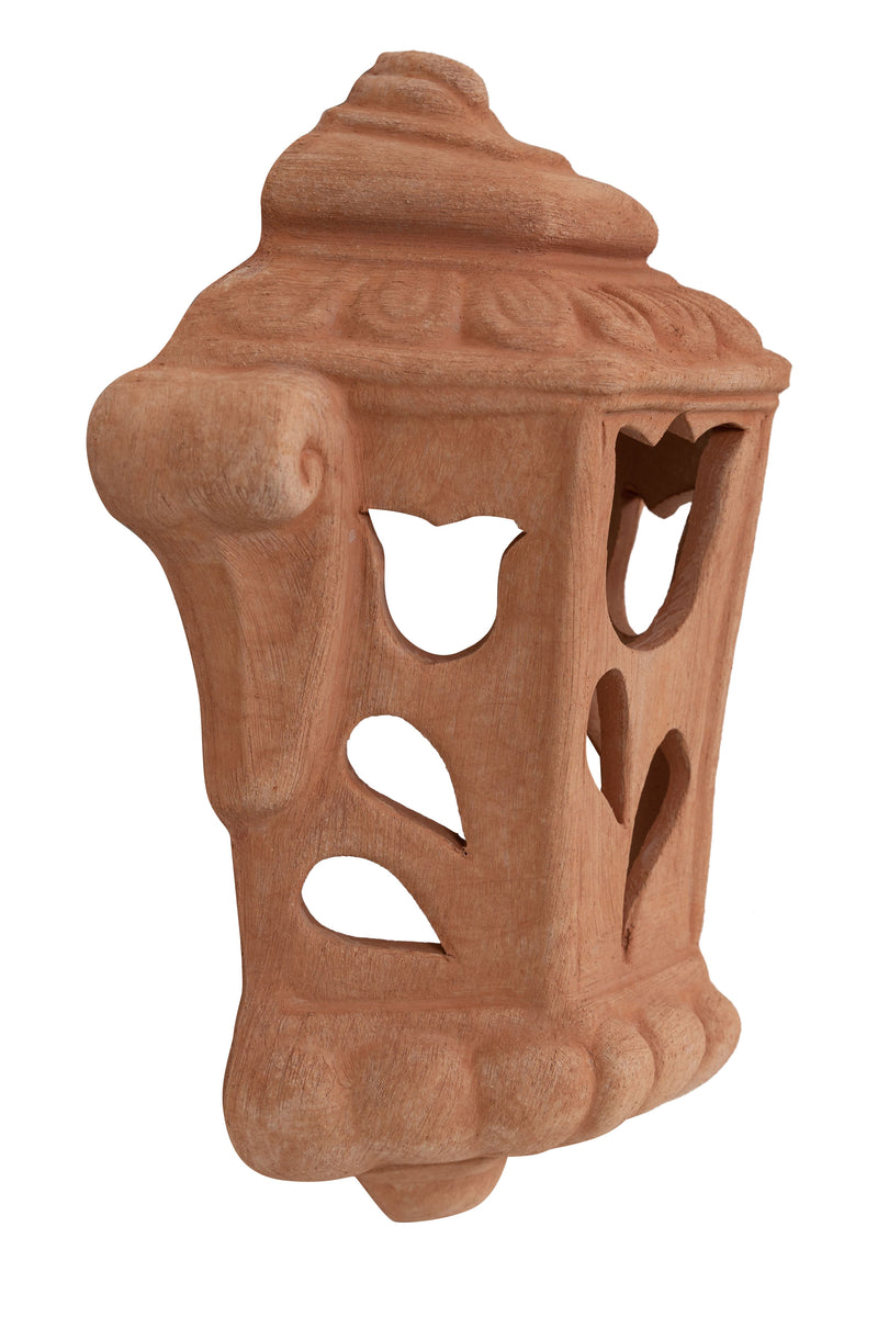 Biscottini Lanterna Lampada da parete da appendere in Terracotta 100% Made in Italy interamente Lavorata a Mano
