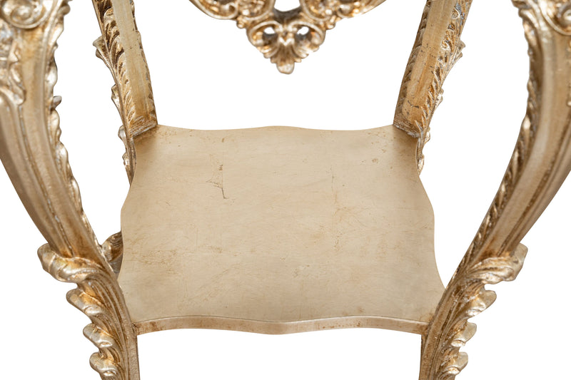 Biscottini TAVOLO PANCHETTO IN FINITURA FOGLIA ARGENTO ANTICATO MADE IN ITALY dimensioni