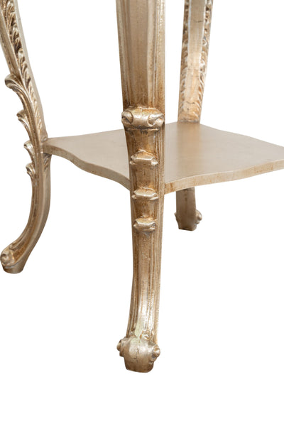 Biscottini TAVOLO PANCHETTO IN FINITURA FOGLIA ARGENTO ANTICATO MADE IN ITALY dimensioni