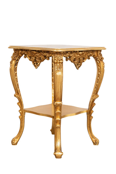 Biscottini TAVOLO PANCHETTO IN FINITURA FOGLIA ORO ANTICATO MADE IN ITALY dimensioni