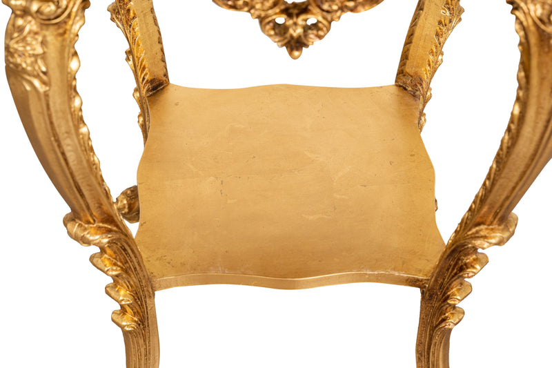 Biscottini TAVOLO PANCHETTO IN FINITURA FOGLIA ORO ANTICATO MADE IN ITALY dimensioni