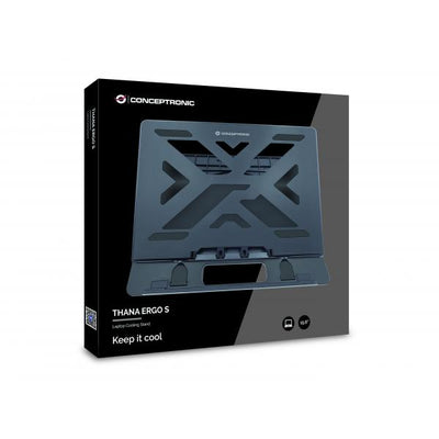 Supporto di raffreddamento Conceptronic THANA03G - per notebook fino a 15.6" - 7 livelli di altezza - nero