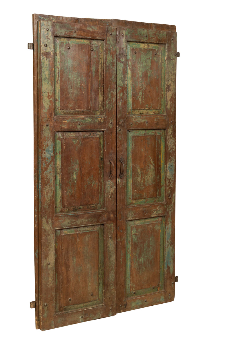 Biscottini Porta portone in legno massello e ferro da interno o da esterno vecchia e antica medievale