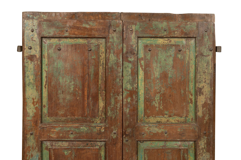 Biscottini Porta portone in legno massello e ferro da interno o da esterno vecchia e antica medievale