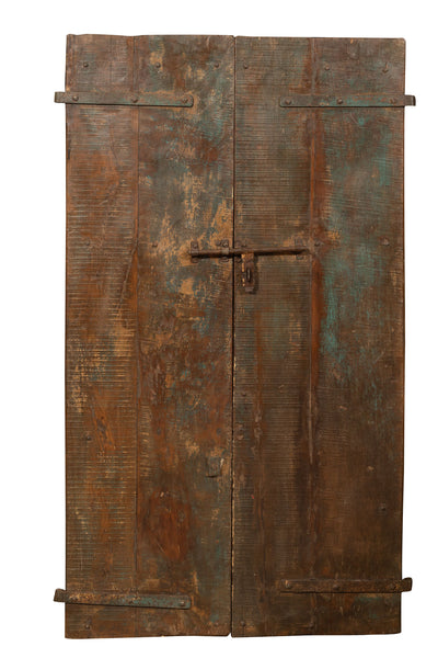 Biscottini Porta portone in legno massello e ferro da interno o da esterno vecchia e antica medievale