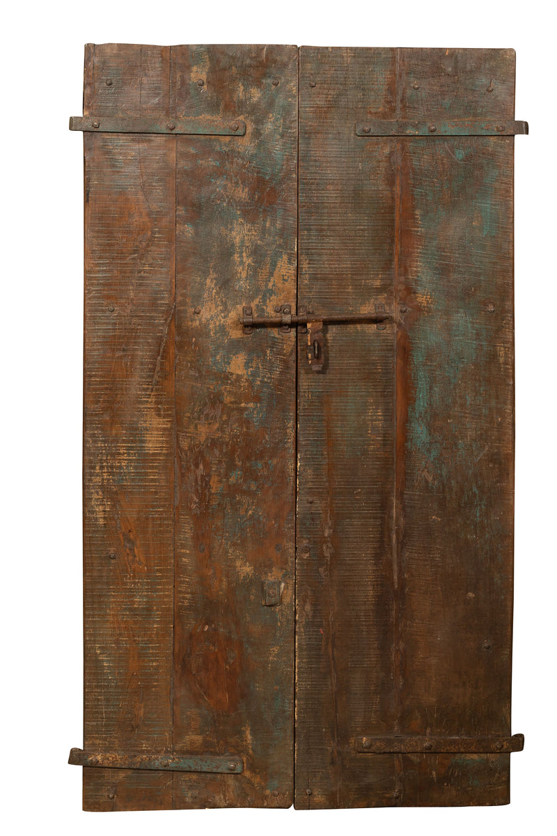 Biscottini Porta portone in legno massello e ferro da interno o da esterno vecchia e antica medievale