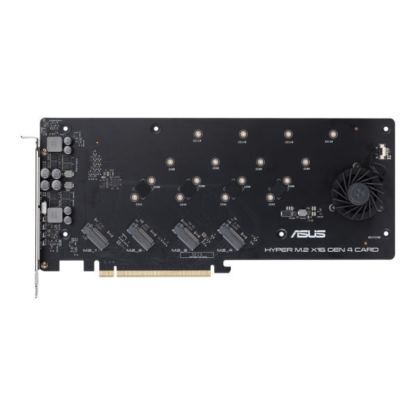 ASUS Hyper M.2 x16 Gen 4 scheda di interfaccia e adattatore Interno (ASUS HYPER M.2 X16 GEN 4 CARD - Interface adapter - M.2 - Expansion Slot to M.2 - M.2 Card - PCIe 4.0 x16)