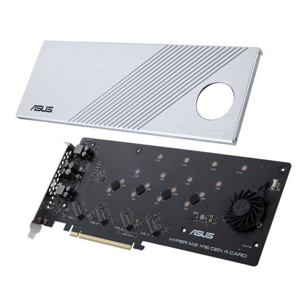 ASUS Hyper M.2 x16 Gen 4 scheda di interfaccia e adattatore Interno (ASUS HYPER M.2 X16 GEN 4 CARD - Interface adapter - M.2 - Expansion Slot to M.2 - M.2 Card - PCIe 4.0 x16)