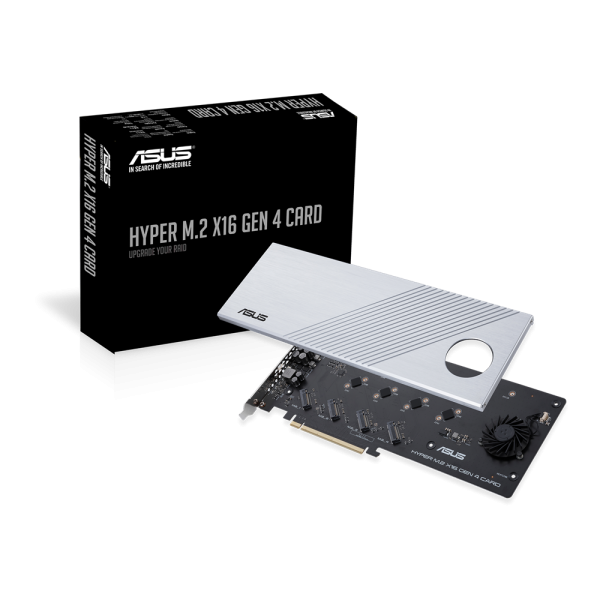 ASUS Hyper M.2 x16 Gen 4 scheda di interfaccia e adattatore Interno (ASUS HYPER M.2 X16 GEN 4 CARD - Interface adapter - M.2 - Expansion Slot to M.2 - M.2 Card - PCIe 4.0 x16)