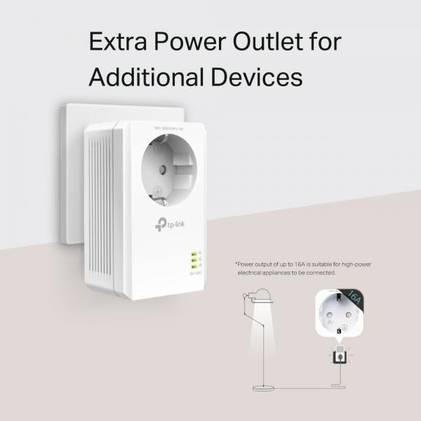 Starter Kit Powerline AV1000 TL-PA7017PKIT - Compatibile con lo standard Homeplug AV, fino a 1000Mbps - Porta Gigabit - con presa elettrica passthrough - Plug and Play
