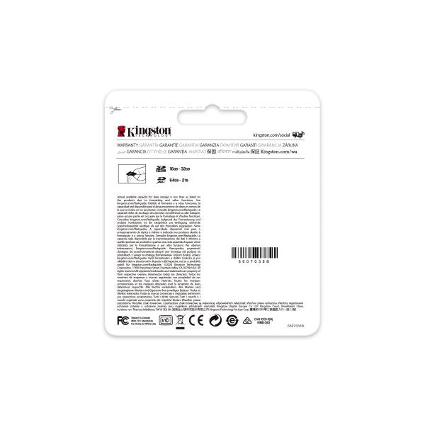 Memoria MicroSDXC 64 Gb Kingston Canvas Go Plus - Transflash 64 Gb - Class70 UHS-I, 170 MB/s, 90 MB/s
