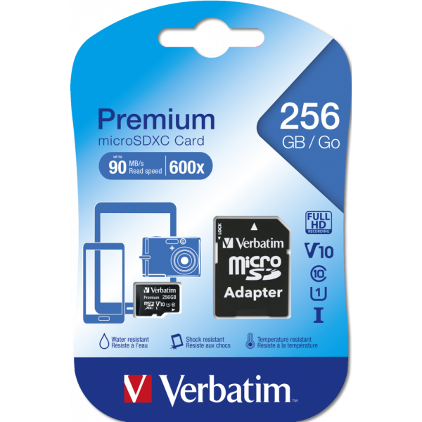 Verbatim Premium U1 256 GB MicroSDXC UHS-I Classe 10