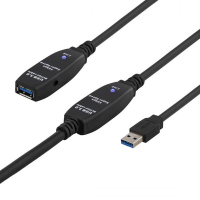 Deltaco USB3-1008 cavo USB USB 3.2 Gen 1 [3.1 Gen 1] 15 m USB A Nero (DELTACO USB3-1008 - USB forl?ngerkabel)