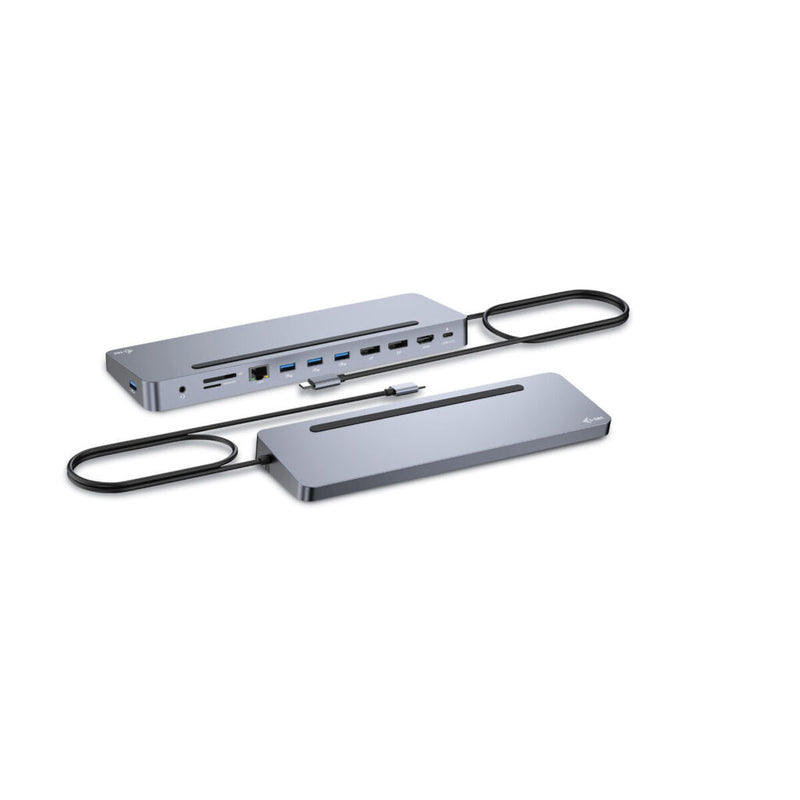 Hub USB-C i-Tec C31FLAT2PDPRO Argentato