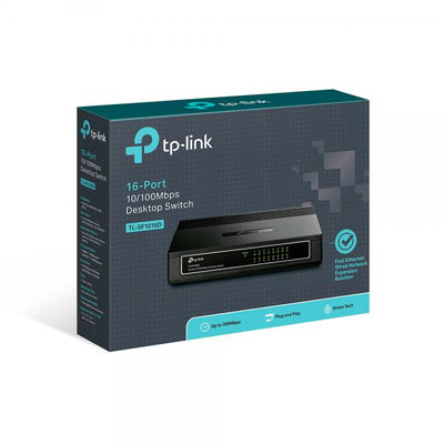 TP-LINK TL-SF1016D switch di rete Fast Ethernet (10/100) Nero