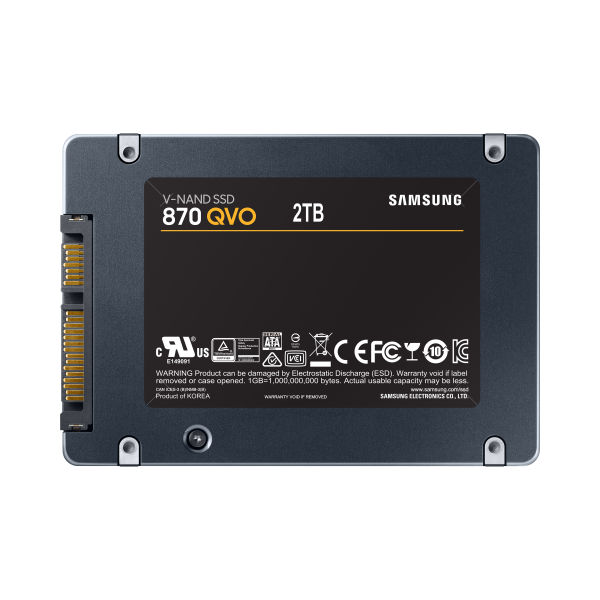 Hard disk SSD Samsung SSD QVO 870 - 2.5" - 2 Tb (2000 Gb) - SATA3 Stato Solido - Lettura 560MB/S, Scrittura 530MB/S