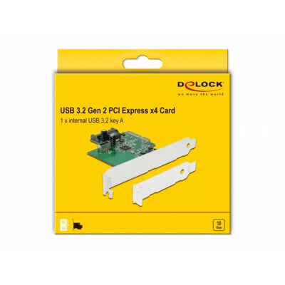 Delock Scheda PCI Express per 1 x chiave USB 3.2 Gen 2 interna A 20 pin femmina - Adattatore USB - PCIe 3.0 x4 a basso profilo - USB 3.2 Gen 2 (interno)