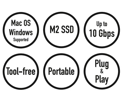 Adattatore USB-C 3.2 Quickport per SSD M.2 NVMe (PCIe) e SATA (NGFF)