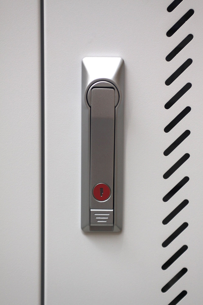 Carrello Stazione di Ricarica USB Ventilato per 30 Notebook/Tablet/Smartphone Bianco/Blu