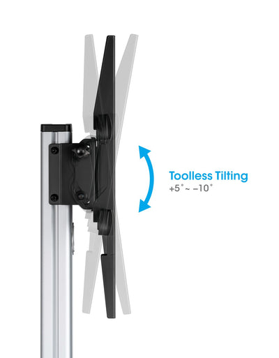 Carrello TV 37''-86'' Multimediale in Alluminio Regolabile in Altezza