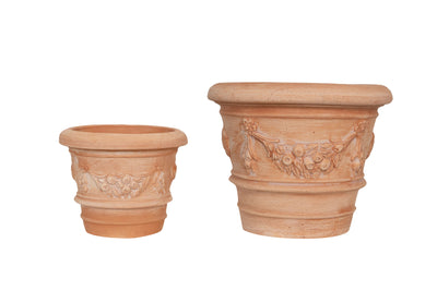 Biscottini Set 2 Vasi ceste ciotole in Terracotta 100% Made in Italy interamente Lavorata a Mano