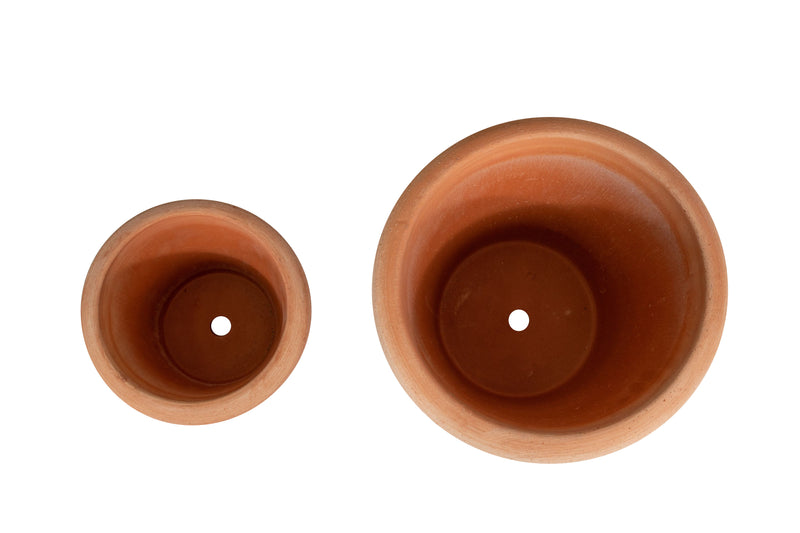 Biscottini Set 2 Vasi ceste ciotole in Terracotta 100% Made in Italy interamente Lavorata a Mano