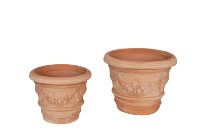 Biscottini Set 2 Vasi in Terracotta 100% Made in Italy interamente Lavorata a Mano