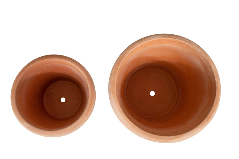 Biscottini Set 2 Vasi in Terracotta 100% Made in Italy interamente Lavorata a Mano