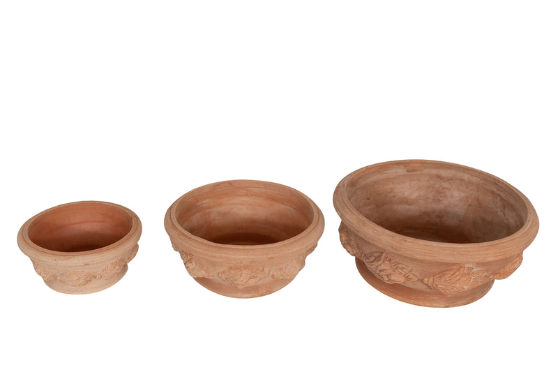 Biscottini Set 3 Ciotole in Terracotta 100% Made in Italy interamente Lavorata a Mano